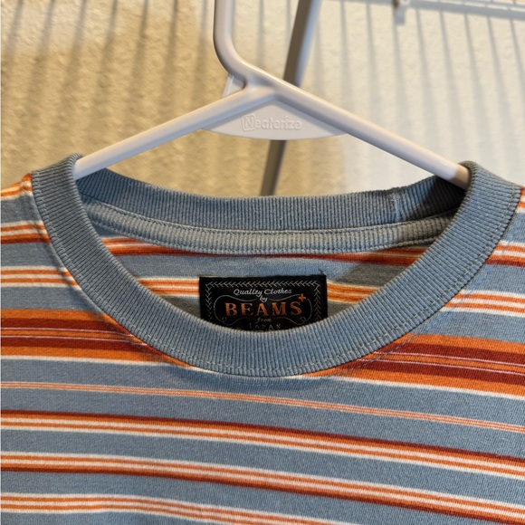 BEAMS Striped Cotton T-shirt - Picture 4 of 5